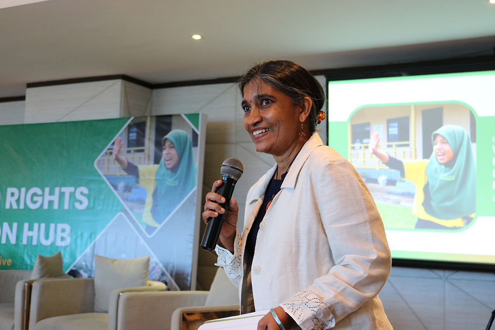 Letchimi at the MY Voice Child Rights Action Hub launch in Malaysia, 2024